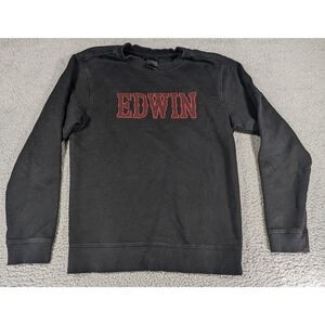Edwin Sweatshirt Mens Size Small Black Red Edwin Long Sleeve